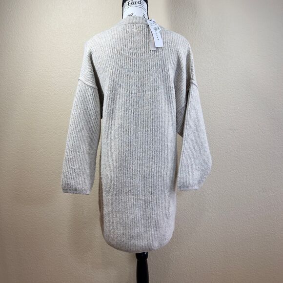 Topshop Oatmeal V-neckline knit Sweater relax tunic size XS lagenlook soft cozy - Picture 14 of 16